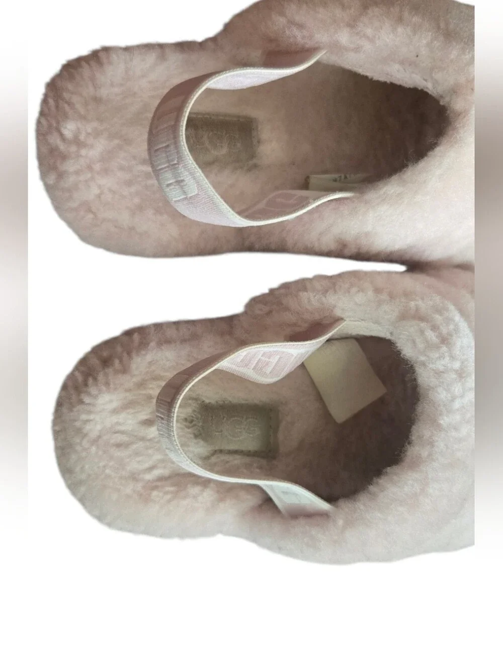 UGG Fluff Yeah Pink Sheepskin Slingback Slide Slippers Kids Girls Size 13